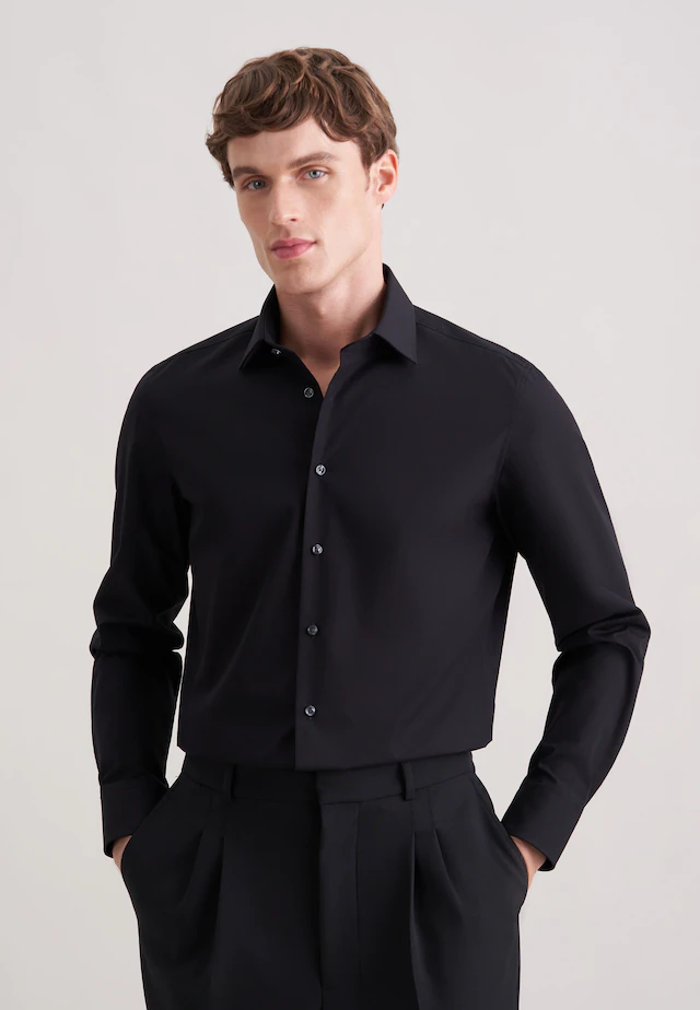 seidensticker Businesshemd »Schwarze Rose« Slim 1/1 Kentkragen Uni