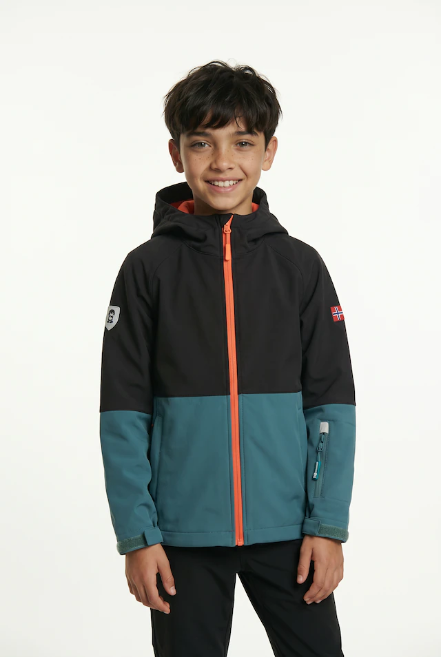 TROLLKIDS Softshelljacke »Kids Skjorta Jacket« sportliche Softshelljacke, aus Polyester, wasserabweisend, winddicht