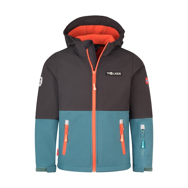 TROLLKIDS Softshelljacke »Kids Skjorta Jacket« sportliche Softshelljacke, aus Polyester, wasserabweisend, winddicht
