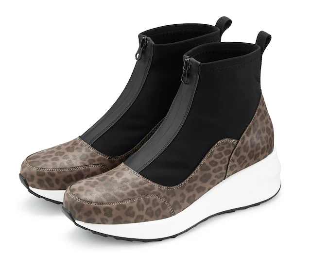 LASCANA Stiefelette »Sneaker, Keilstiefelette, Freizeitschuh« NEU mit innenliegendem Keilabsatz und Frontreißverschluss VEGAN