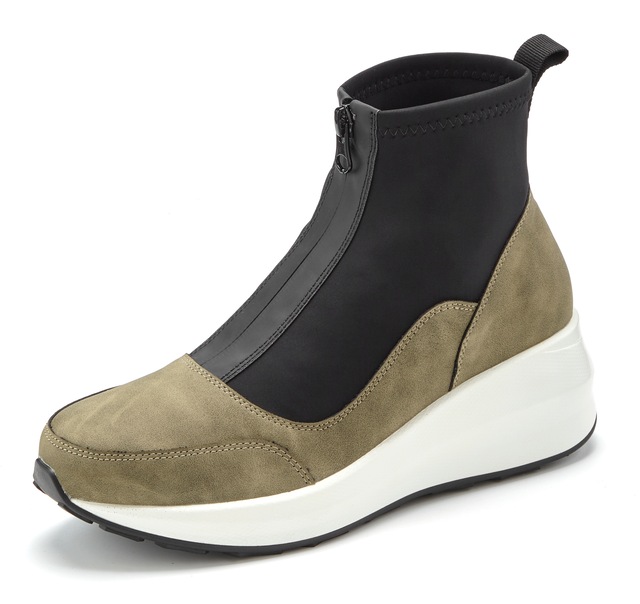LASCANA Stiefelette »Sneaker, Keilstiefelette, Freizeitschuh« NEU mit innenliegendem Keilabsatz und Frontreißverschluss VEGAN