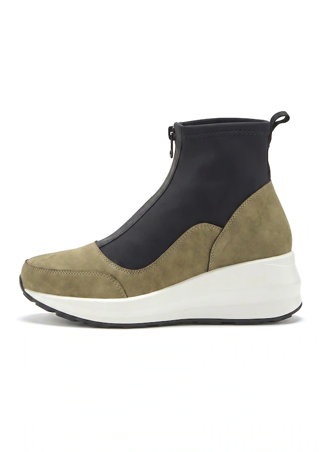LASCANA Stiefelette »Sneaker, Keilstiefelette, Freizeitschuh« NEU mit innenliegendem Keilabsatz und Frontreißverschluss VEGAN
