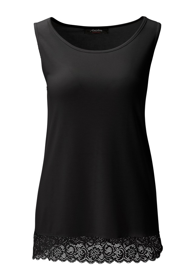 Aniston CASUAL Tanktop mit gewellter, elastischer Spitzenborte am Saum - NEUE KOLLEKTION