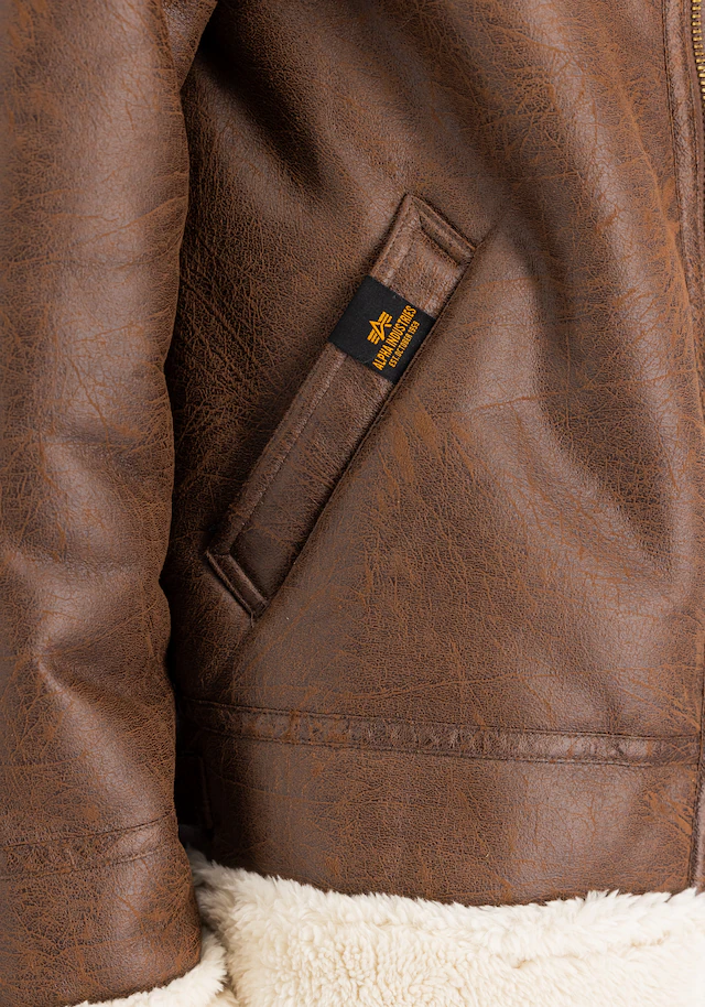 Alpha Industries Lederimitatjacke »B-3 Faux Leather« Kunstfaser, regular fit