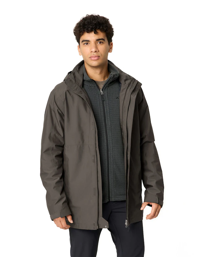 VAUDE 3-in-1-Funktionsparka »MEN'S IDRIS 3IN1 PARKA IV« 2 Stk. tlg. mit regulierbarer Kapuze, mit drei Taschen, Innenjacke aus Fleece