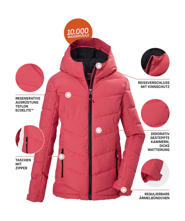Killtec Steppjacke »KOW 220 GRLS QLTD JCKT« Winddichte, wasserabweisende Kinderjacke mit verstellbaren Bündchen