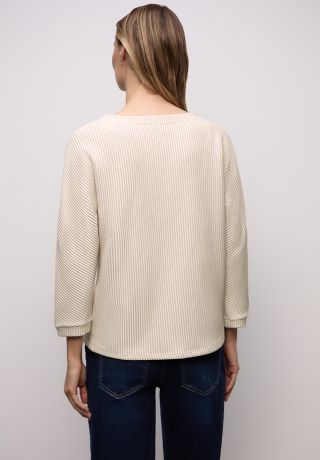 STREET ONE Strickpullover 3/4-Arm mit Two-Tone-Effekt und feinem Strukturmuster