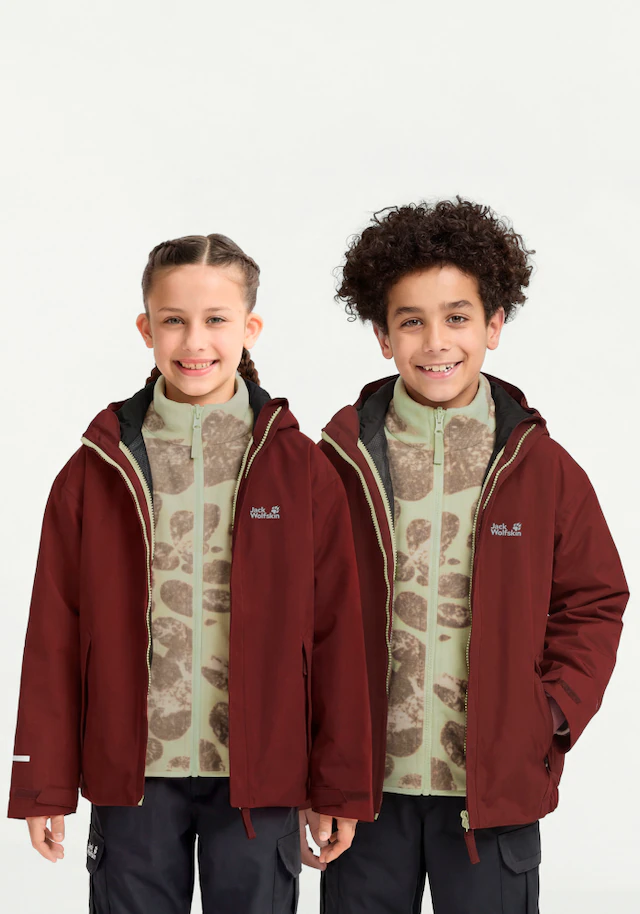 Jack Wolfskin 3-in-1-Funktionsjacke »ICELAND 3IN1 PRINT JKT K« mit Entendaune und Federn, aus Polyester, 3-in-1-Funktionsjacke