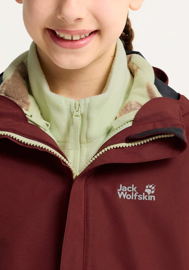 Jack Wolfskin 3-in-1-Funktionsjacke »ICELAND 3IN1 PRINT JKT K« mit Entendaune und Federn, aus Polyester, 3-in-1-Funktionsjacke