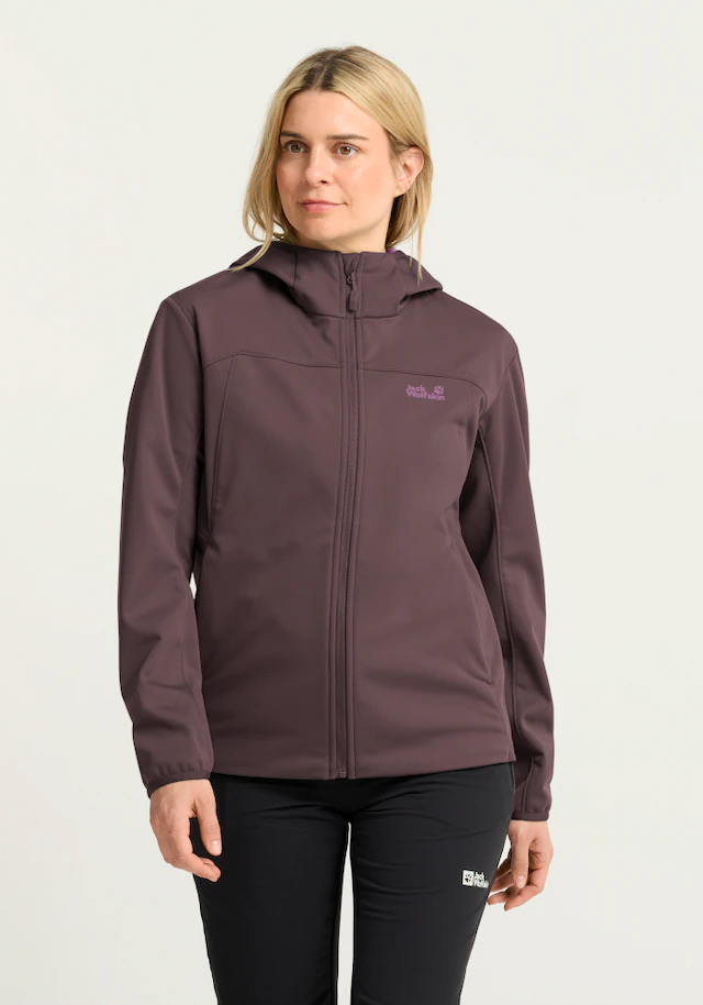 Jack Wolfskin Softshelljacke »WINDHAIN 2 HOODY W« wasserabweisend, windabweisend, wärmeisolierend