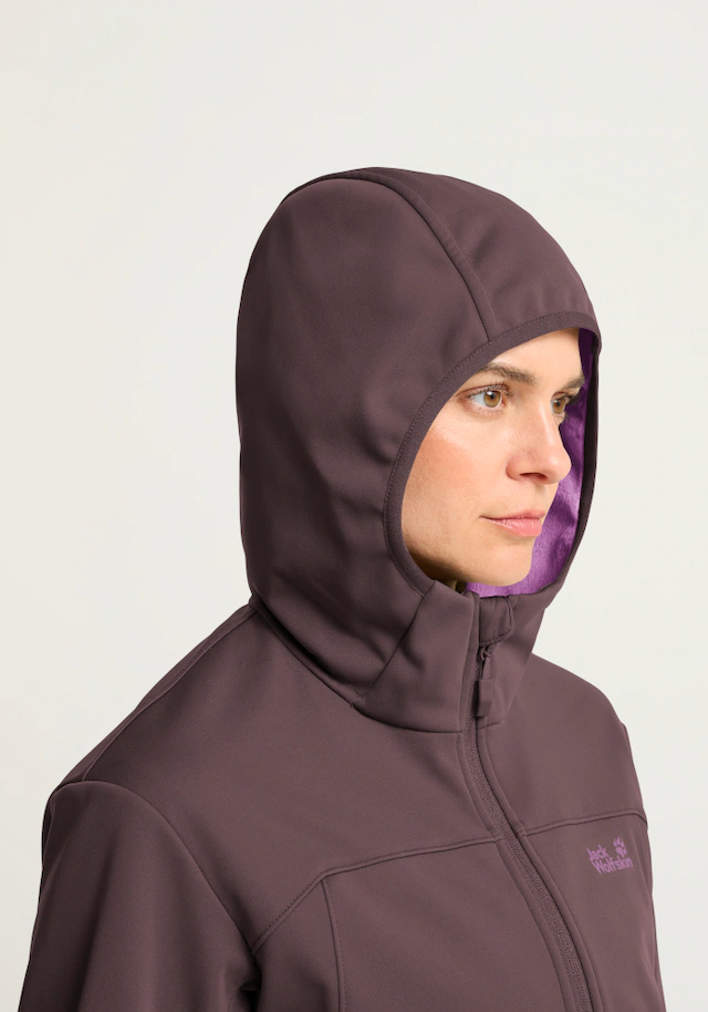 Jack Wolfskin Softshelljacke »WINDHAIN 2 HOODY W« wasserabweisend, windabweisend, wärmeisolierend