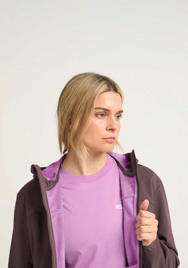 Jack Wolfskin Softshelljacke »WINDHAIN 2 HOODY W« wasserabweisend, windabweisend, wärmeisolierend