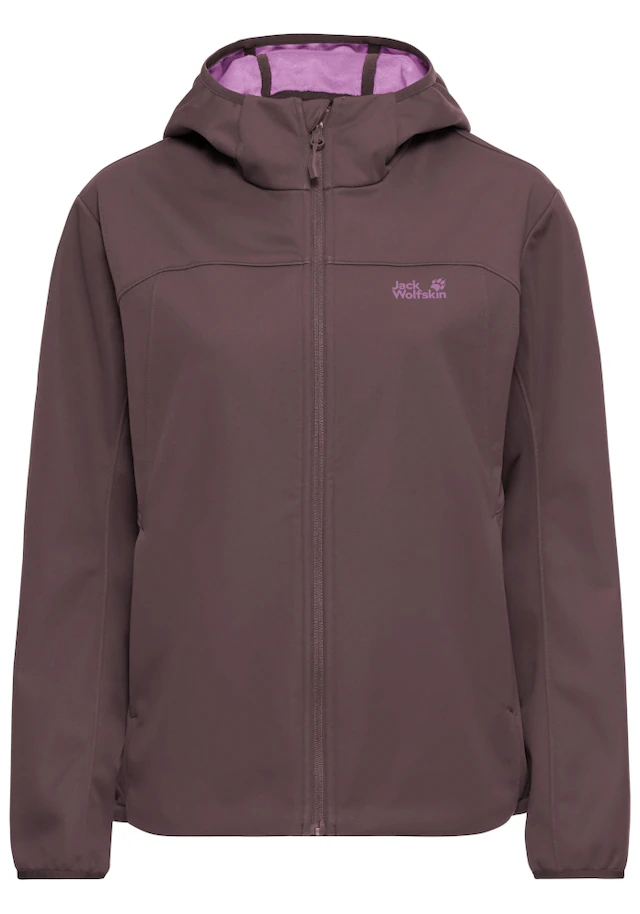 Jack Wolfskin Softshelljacke »WINDHAIN 2 HOODY W« wasserabweisend, windabweisend, wärmeisolierend