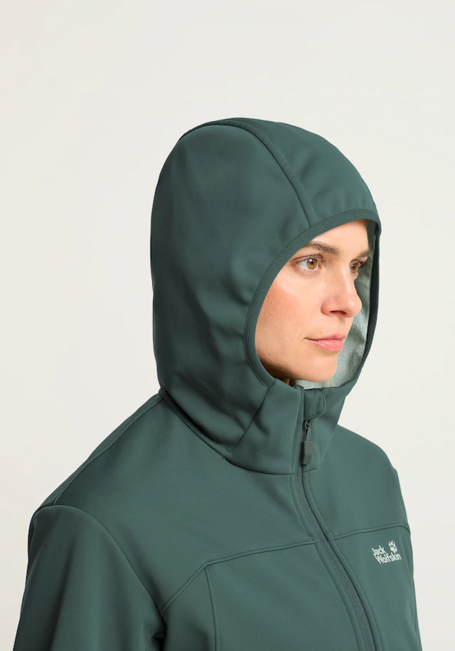 Jack Wolfskin Softshelljacke »WINDHAIN 2 HOODY W« wasserabweisend, windabweisend, wärmeisolierend