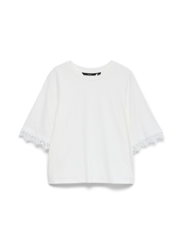 Vero Moda Rundhalsshirt »VMLYLA SS O-NECK TOP JRS« Baumwolle, regular fit
