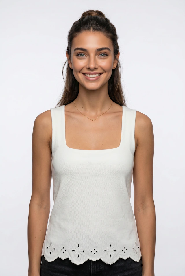 Vero Moda Spitzentop »VMLOUISE SL SQUARE NECK TOP JRS« Baumwolle, regular fit