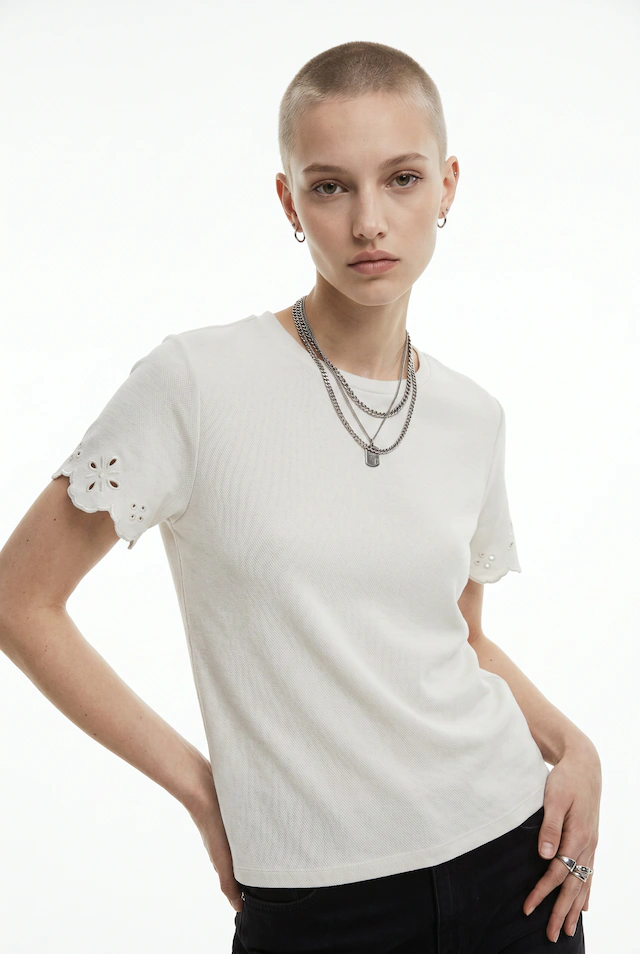 Vero Moda Kurzarmshirt »VMLOUISE SS TOP JRS« Baumwolle, regular fit