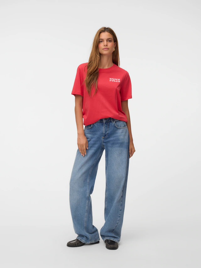 Vero Moda Kurzarmshirt »VMHEIDI PAULINA SS TOP BOX JRS« Baumwolle, regular fit