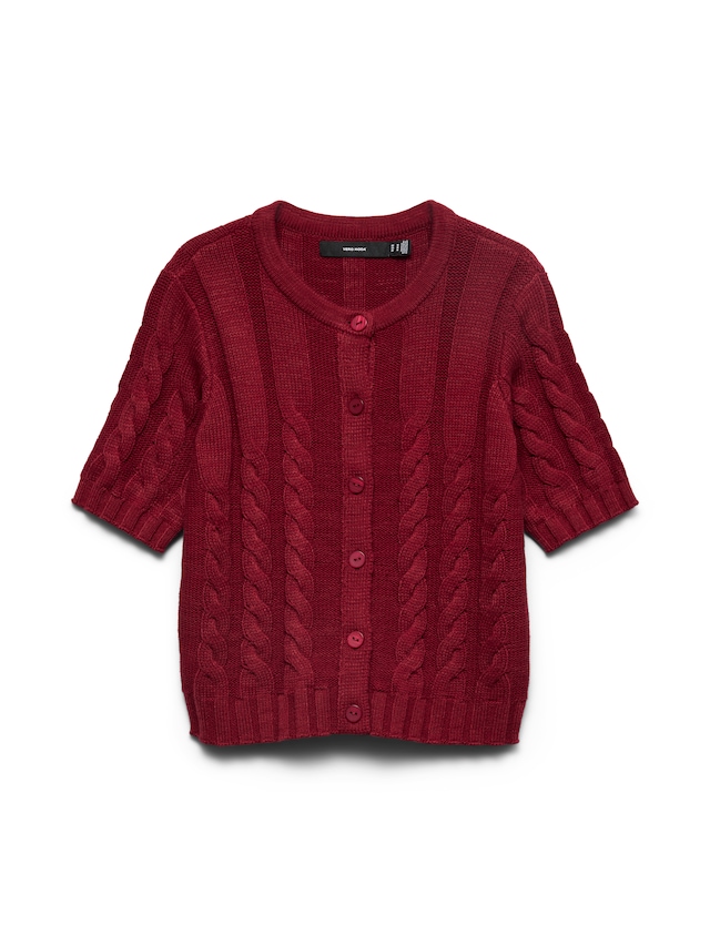 Vero Moda Strickjacke »VMORIANE 2-4 O-NECK CARDIGAN« Baumwollmischung, regular fit, Zopfstrickmuster