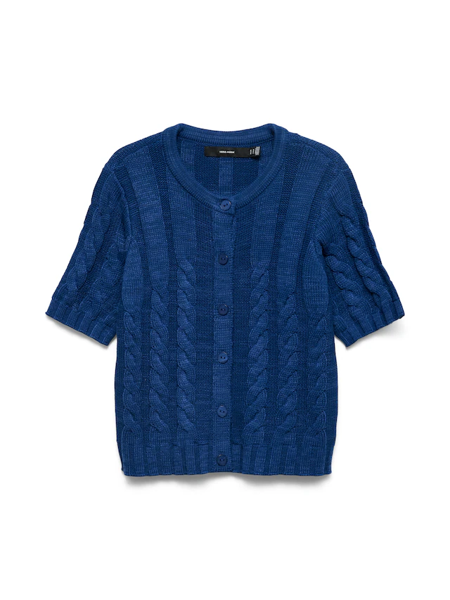 Vero Moda Strickjacke »VMORIANE 2-4 O-NECK CARDIGAN« Baumwollmischung, regular fit, Zopfstrickmuster
