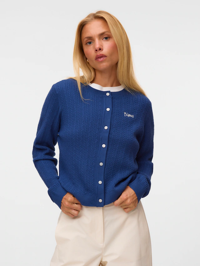 Vero Moda Strickjacke »VMGOLD CABLE LS O-NECK CARDIGAN« Viskosemischung, regular fit
