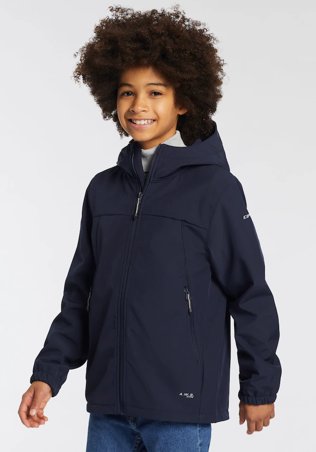 Icepeak Softshelljacke »ICEPEAK KONAN JR« mit Kapuze Reißverschlusstaschen, atmungsaktiv, winddicht, wasserabweisend