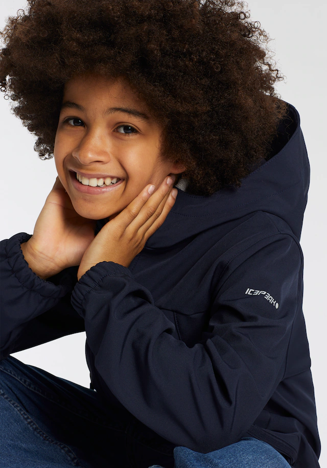 Icepeak Softshelljacke »ICEPEAK KONAN JR« mit Kapuze Reißverschlusstaschen, atmungsaktiv, winddicht, wasserabweisend