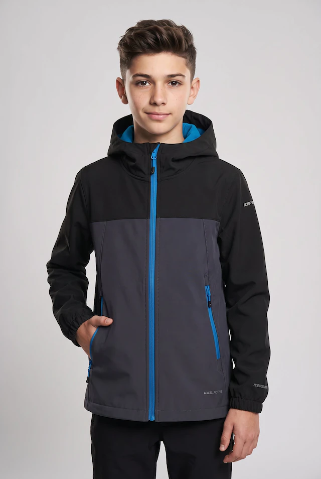 Icepeak Softshelljacke »ICEPEAK KONAN JR« mit Kapuze Reißverschlusstaschen, atmungsaktiv, winddicht, wasserabweisend