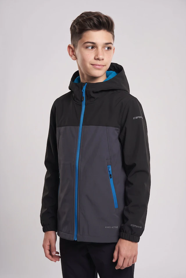 Icepeak Softshelljacke »ICEPEAK KONAN JR« mit Kapuze Reißverschlusstaschen, atmungsaktiv, winddicht, wasserabweisend