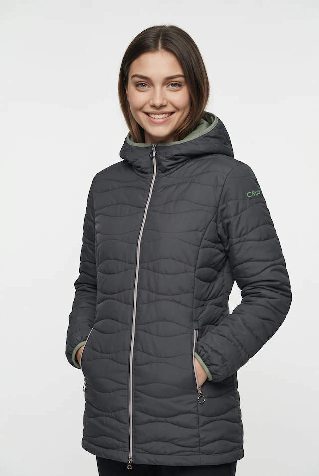 CMP Steppmantel »WOMAN PARKA FIX HOOD« mit Kapuze, aus Polyester