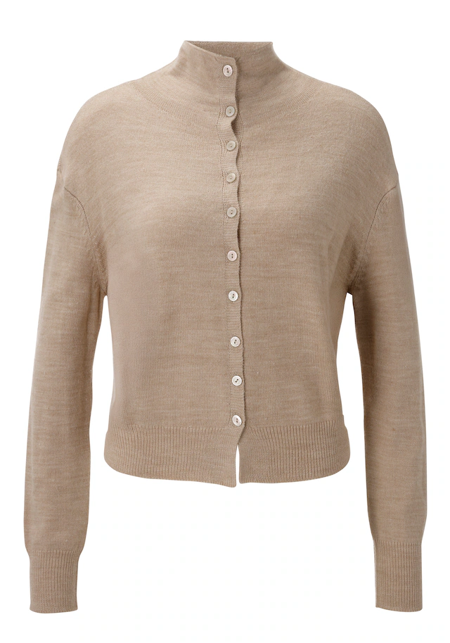 Aniston CASUAL Strickjacke mit Rollkante am Stehkragen - NEUE KOLLEKTION