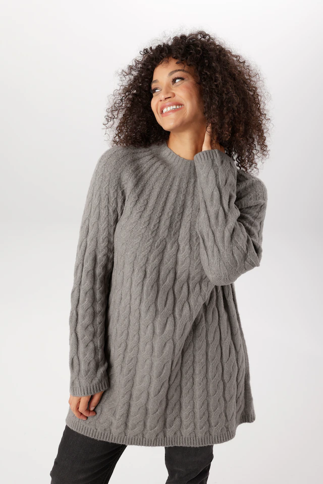 Aniston PLUS Strickpullover mit edlen Zopfstrickmuster - NEUE KOLLEKTION