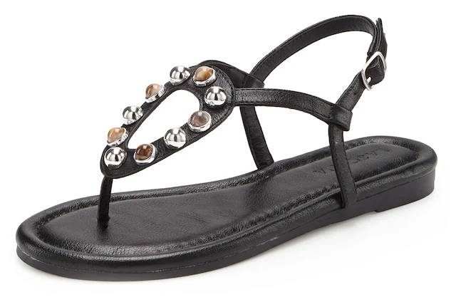 LASCANA Sandale »Zehentrenner, Sandalette, Sommerschuh, offener Schuh« mit modischen Schmuckelementen VEGAN