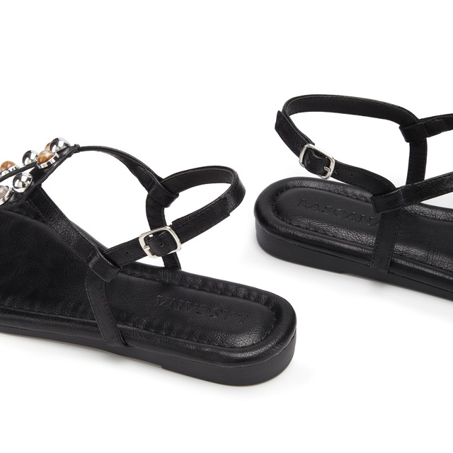 LASCANA Sandale »Zehentrenner, Sandalette, Sommerschuh, offener Schuh« mit modischen Schmuckelementen VEGAN