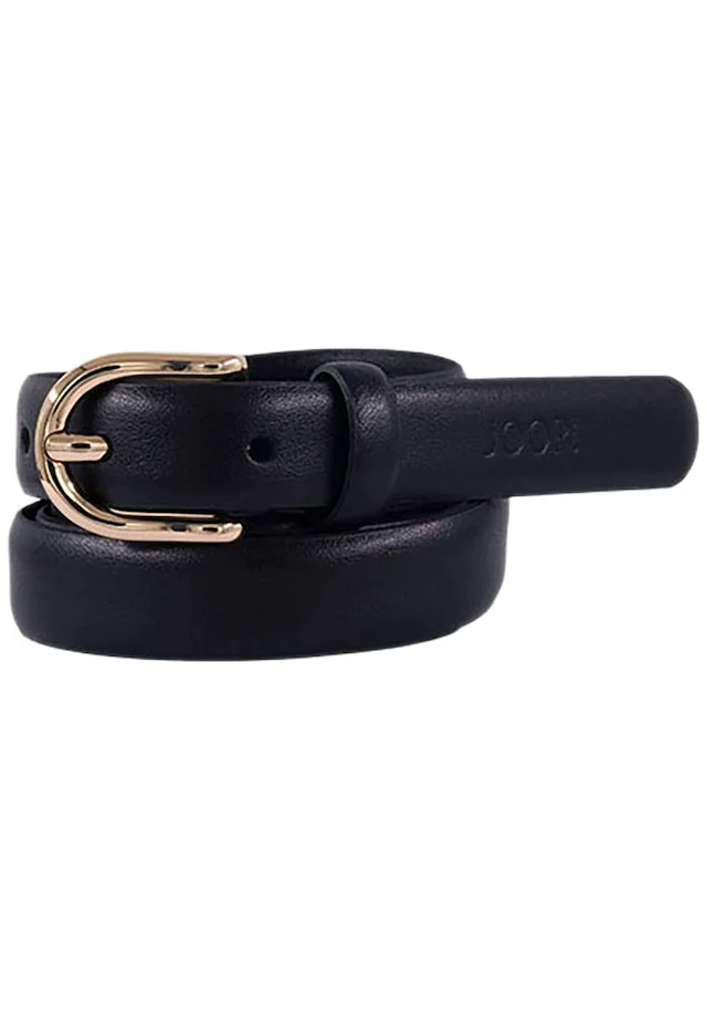 JOOP! Ledergürtel Breite 2 cm, mit Gold-Schließe und Logo-Plakette