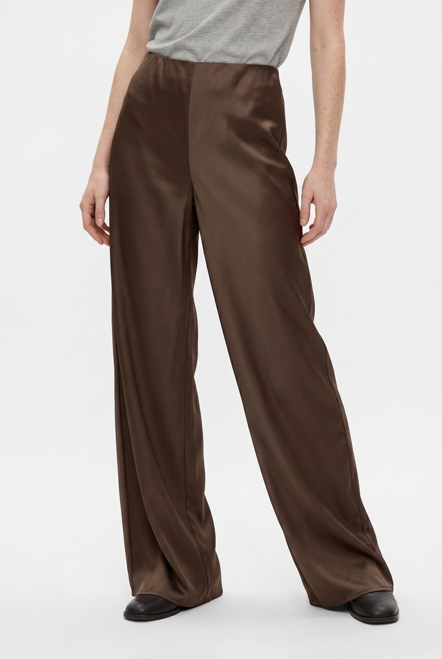 Y.A.S Anzughose »YASPELLA HW WIDE PANTS S. NOOS« mit Stretch, glänzend