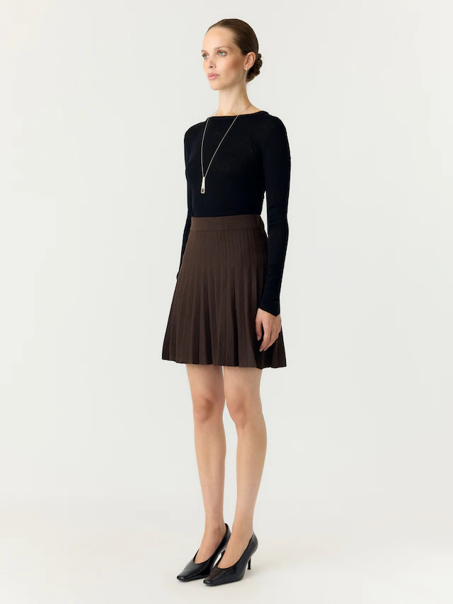 Y.A.S Strickrock »YASELENA HW PLEATED SKIRT S. NOOS« Viskosemischung