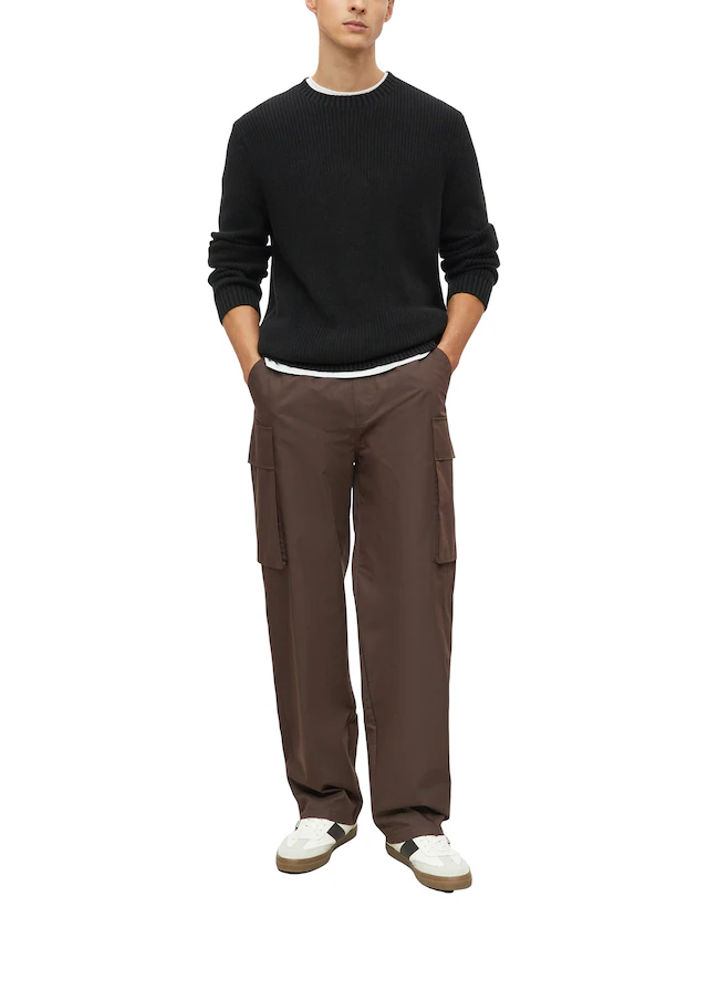 s.Oliver Strickpullover Langarmpullover mit Rundhals / Baumwolle