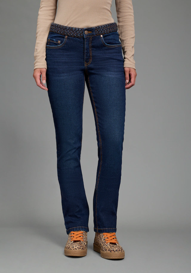 Arizona Gerade Jeans »mit Jeansgürteloptik« Straight-Fit, gerader Beinverlauf, normale Leibhöhe