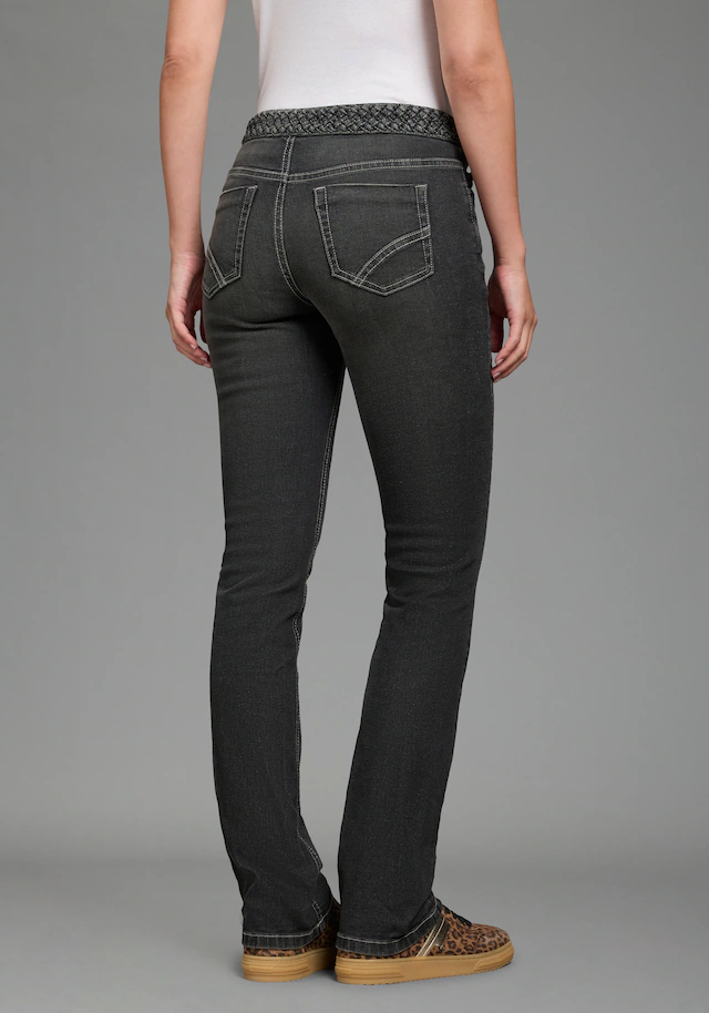 Arizona Gerade Jeans »mit Jeansgürteloptik« Straight-Fit, gerader Beinverlauf, normale Leibhöhe