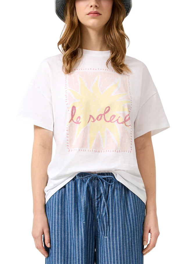 QS Kurzarmshirt Sommershirt mit Druck