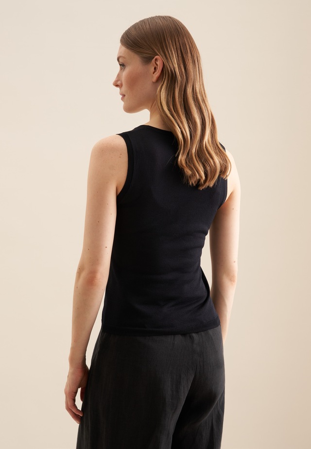 seidensticker Strickpullover »Schwarze Rose« Ohne Arm Rundhals Uni