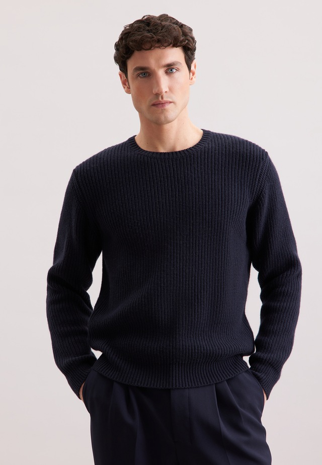 seidensticker Strickpullover »Schwarze Rose« 1/1 Rundhals Uni