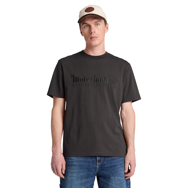 Timberland T-Shirt »ESTABLISHED 1973 - SS Embroidered Tee« Kurzarm, mit Rundhalsausschnitt, aus Baumwolle, normale Schnittform
