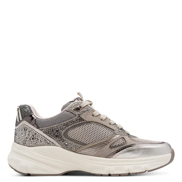 Tamaris Plateausneaker »GREY GLAM« Freizeitschuh, Halbschuh, Keilsneaker im angesagtem Metallic-Look