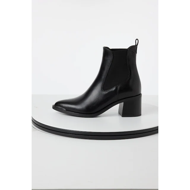 Tamaris Chelseaboots Businessschuh, Stiefelette mit elegantem Blockabsatz, schmale Form