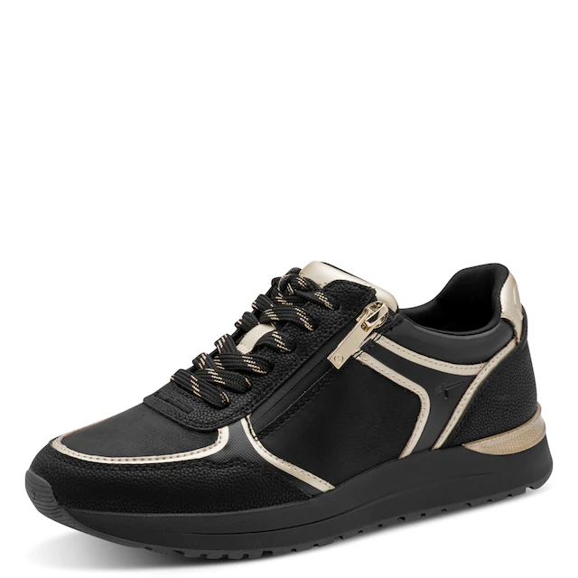 Tamaris Plateausneaker Freizeitschuh, Halbschuh, Schnürer mit Kontrastbesätzen und Ziernähten