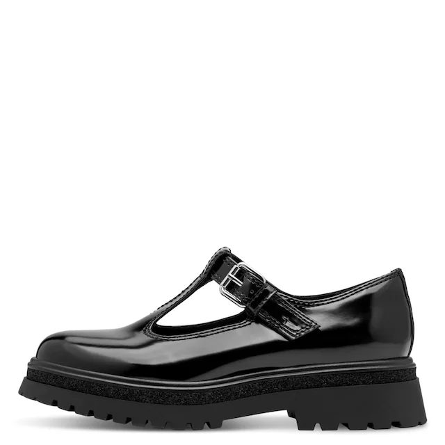 Tamaris Slipper Chunky-Slipper, T-Spangen, Loafer, in veganer Verarbeitung