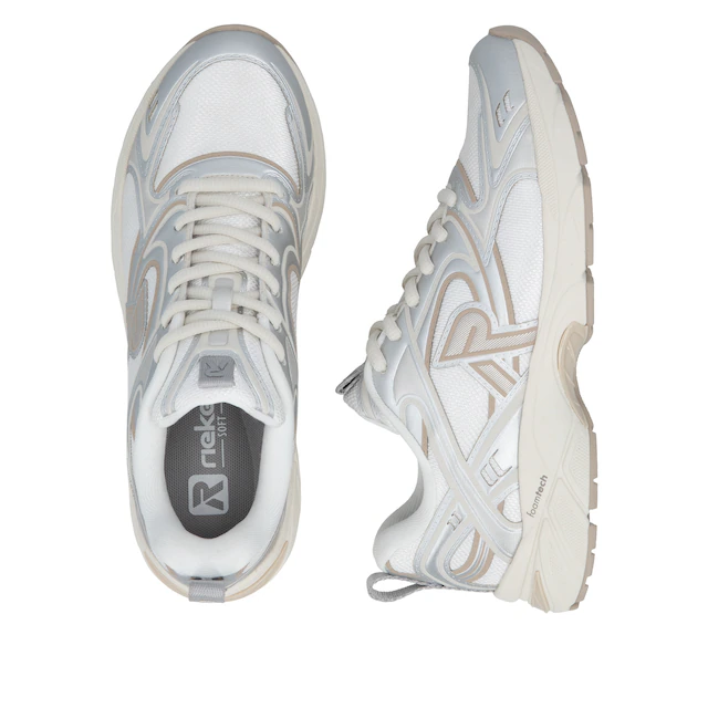 RIEKER Sport Keilsneaker Plateau, Freizeitschuh, Halbschuh mit Kontrastbesätzen