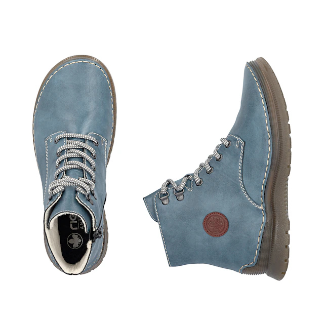 Rieker Schnürboots Keilabsatz, Herbstboots mit modischen Kontrastnähten